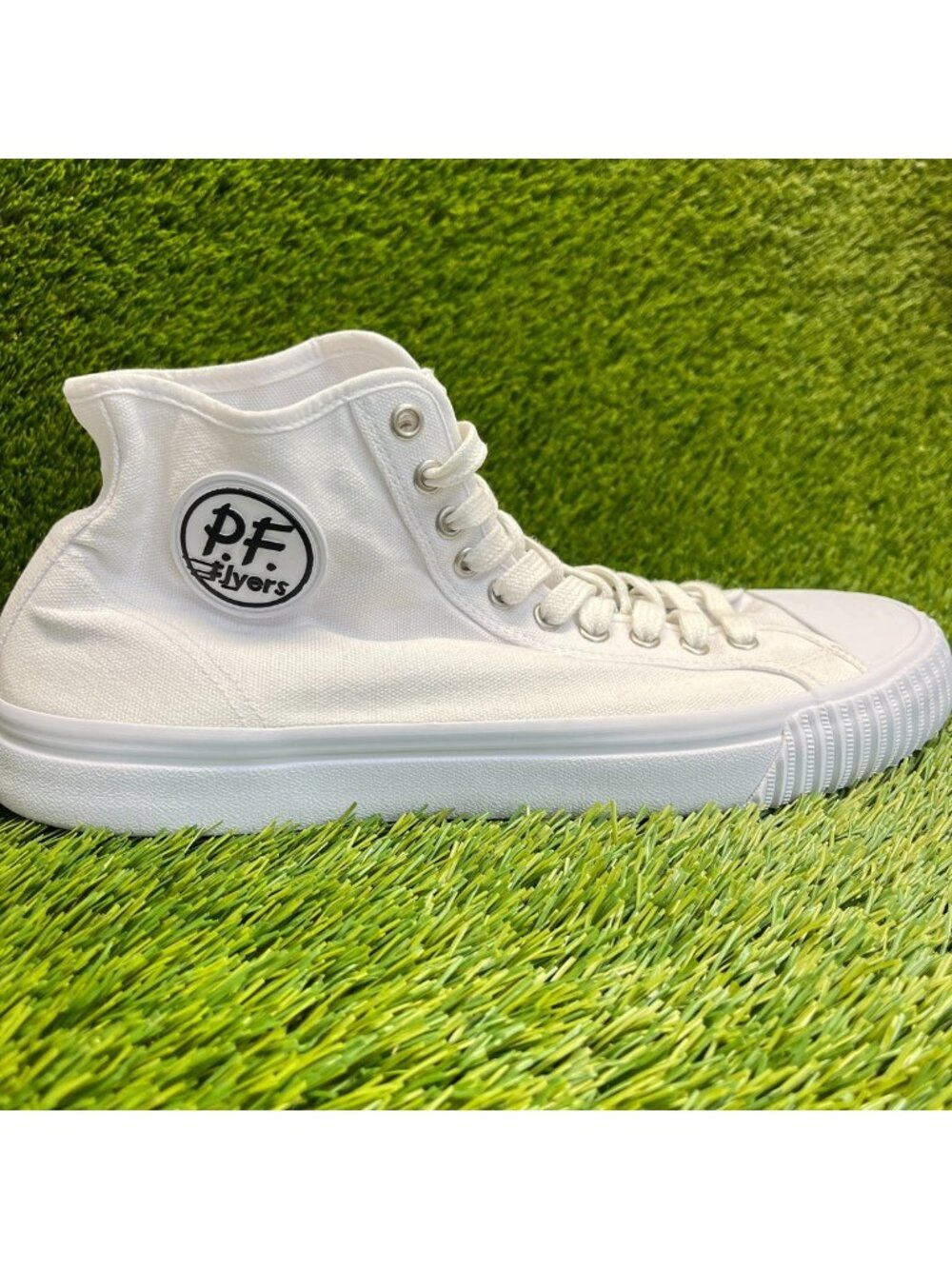 PF Flyers Center Hi Mens Size 12 White Gum Athletic Skateboard Shoes Sneakers